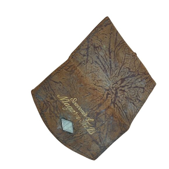 Vintage Leather Souvenir Wallet Niagara Falls With Snap Closure - Picture 6 of 6